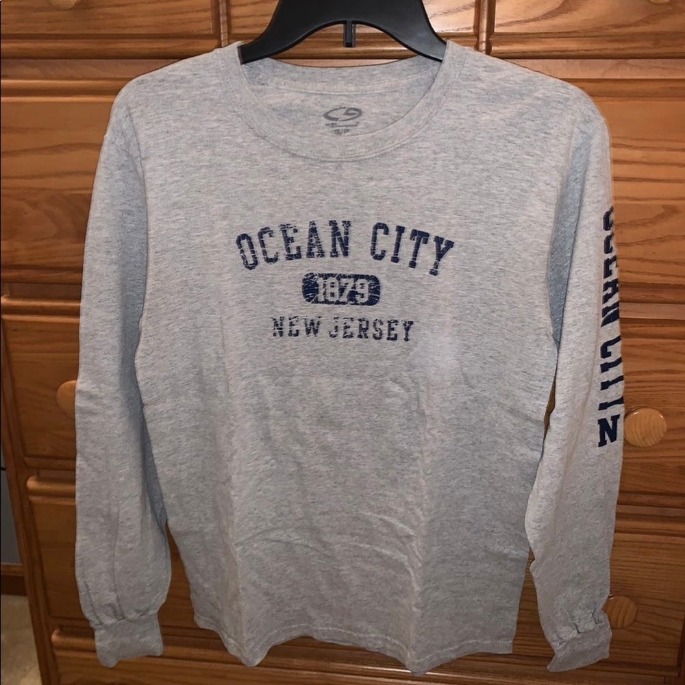 Grey Ocean City NJ Champion Long Sleeve Shirt